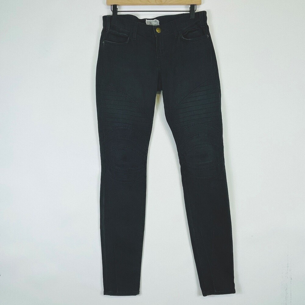 Current Elliott‎ Jeans Womens 27 Black Night Wash The Moto Skinny Indie Sleaze